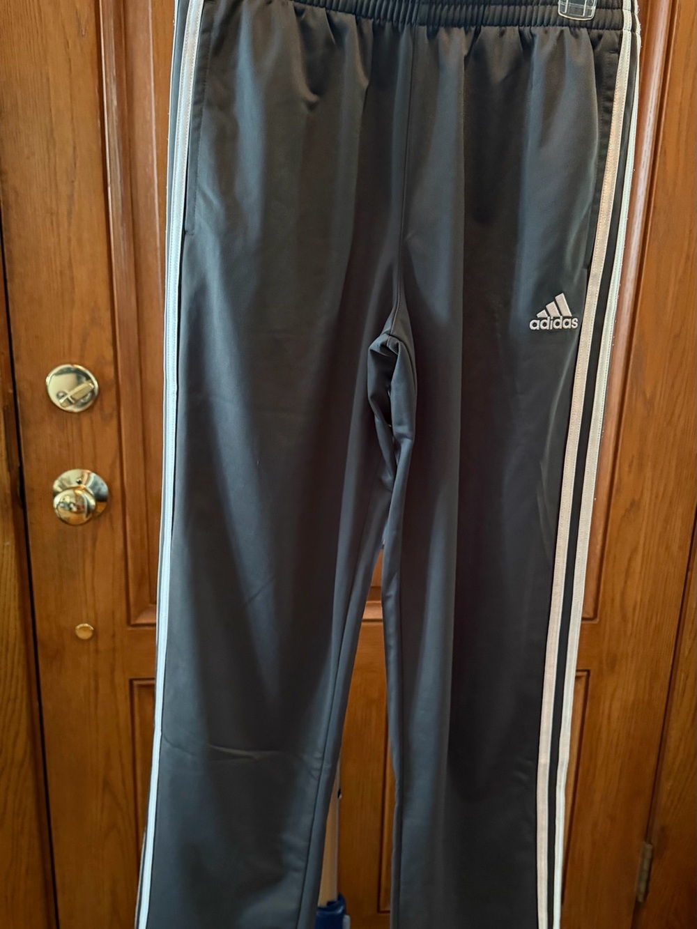 adidas Black Joggers with White Side Stripes